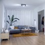 WIZ LED-Deckenleuchte Imageo 3er-Spot, schwarz, in modernem Wohnzimmer.
