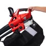 Einhell Akku-Laubsauger GE-CL 36 Li E Solo, rot/schwarz, mit Fangsack und Hand am Griff.