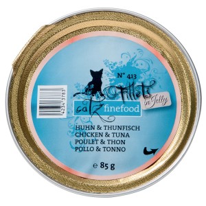 Catz Finefood No.413 Katzen-Nassfutter mit Huhn & Thunfisch, 85g Dose.