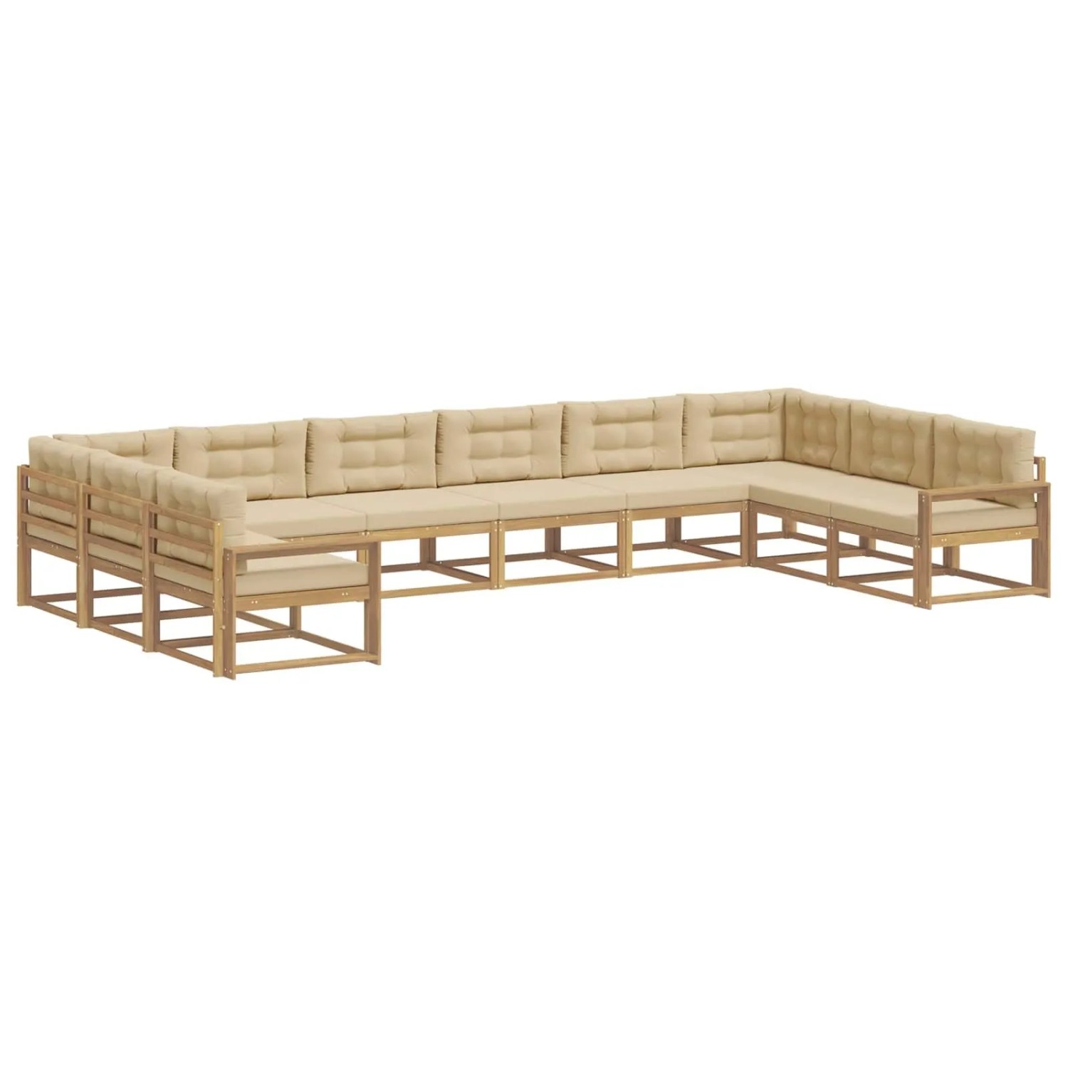 vidaXL Outdoor-Sofagarnitur mit Kissen 10 Stk Weiß und Beige 3387112