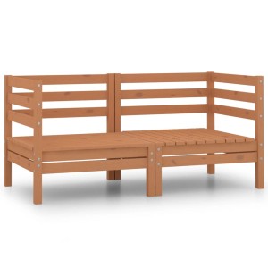 vidaXL Garten-Ecksofas, 2 Stk., honigbraunes Kiefernholz. Gartenmöbel-Set für Terrasse und Garten.