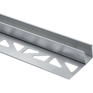 Dural Glas-Gefällekeil Shower-GK Links, Edelstahlprofil zur Glasaufnahme am Boden.