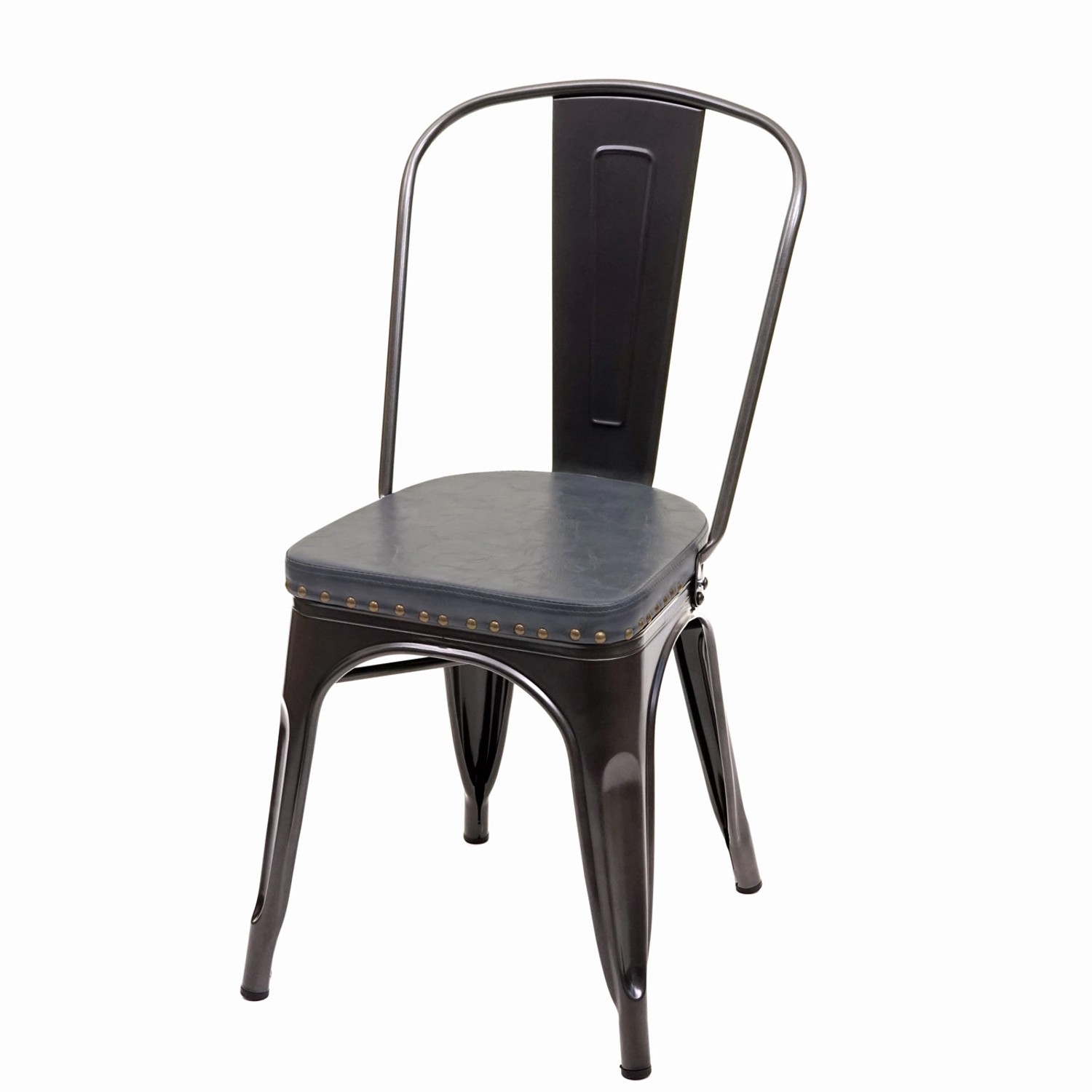 MCW Esszimmerstuhl H10e 2er-Set, schwarz-grau, Polsterstuhl im Industrie-Design mit Stahlgestell.