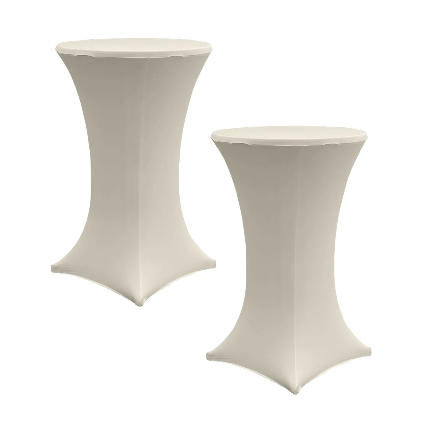 TRUTZHOLM 2er Set Stehtischhusse Stretch 70cm Beige