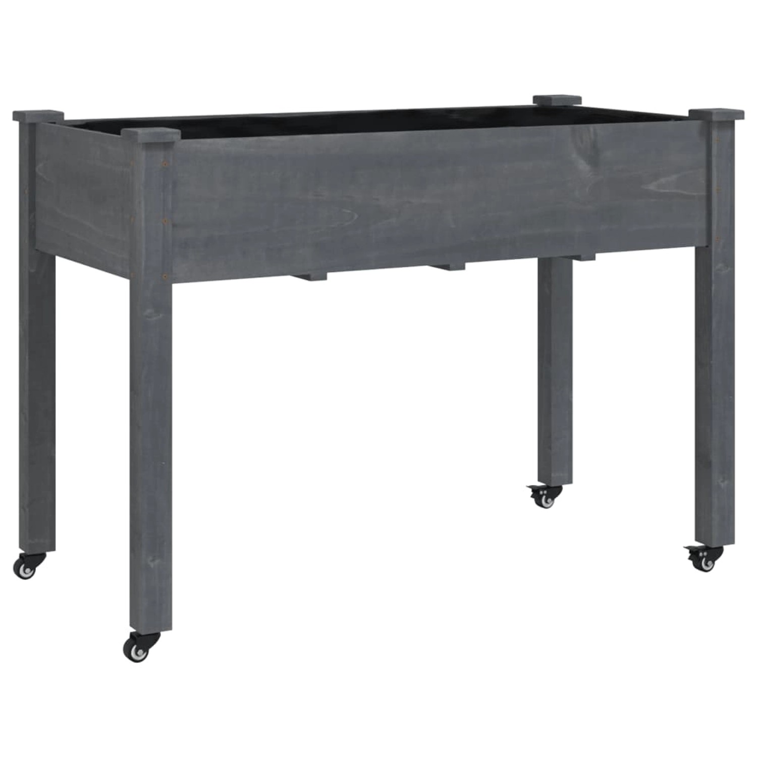 vidaXL Pflanzkübel mit Einsatz und Rollen Grau 118x59x80 cm Tannenholz 3157828