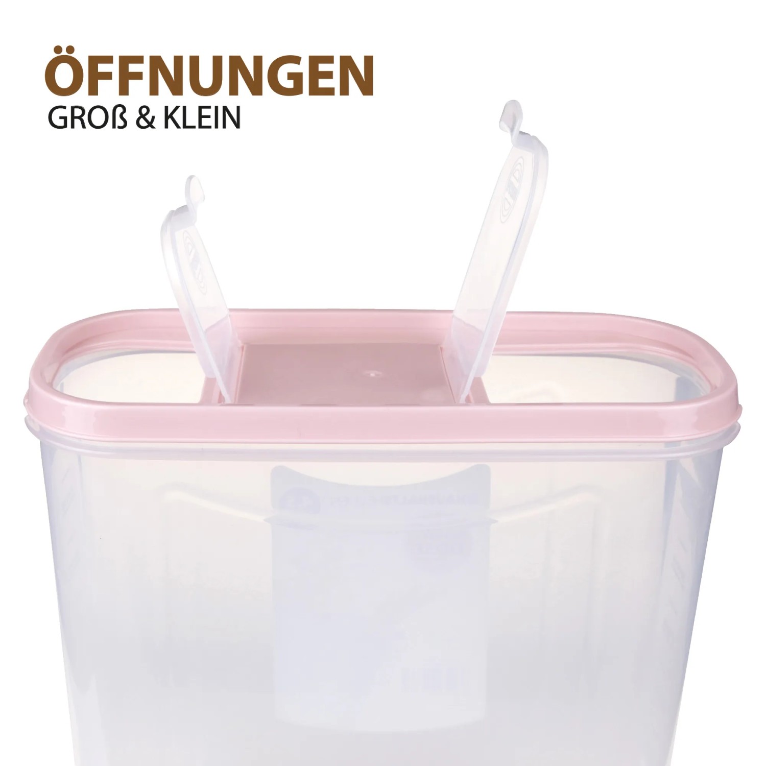 Bestlivings Frischhaltebox Schüttdose, 4,5 Liter, Altrose, mit zwei Dosieröffnungen.