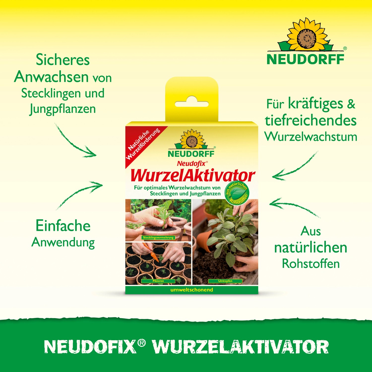 Neudorff Neudofix Wurzel-Aktivator 40g: Bodenhilfsstoff für Stecklinge und Jungpflanzen für optimales Wurzelwachstum.