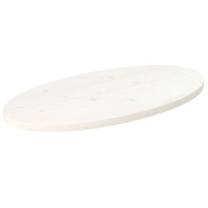 vidaXL Tischplatte Weiß 80x40x2,5 cm Massivholz Kiefer Oval 824321