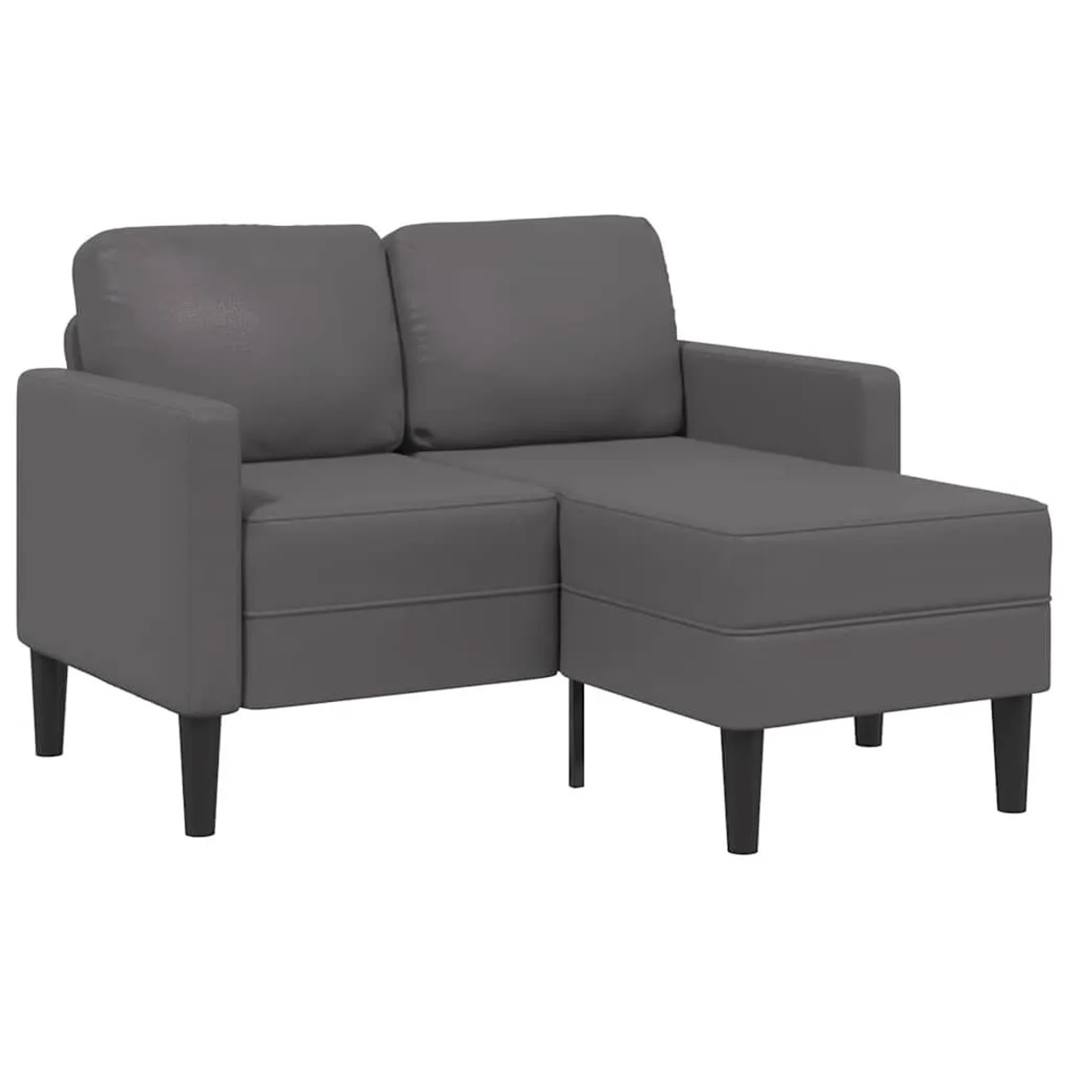 vidaXL 2-Sitzer-Sofa mit Chaiselongue L-Form Grau 125 cm Kunstleder 4107085 günstig online kaufen