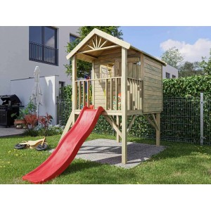 Prestige Garden Stelzenhaus Funny XL KDI Inklusive Rutsche Rot