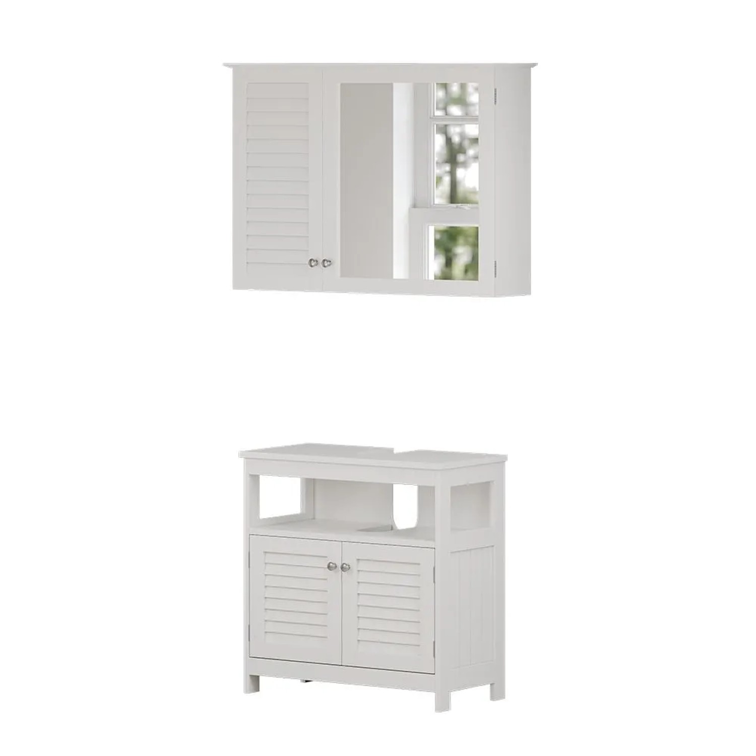 Vicco Badmöbel-Set Riad Weiß 60 x 60 2-teilig