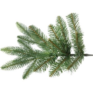 Detailaufnahme eines grünen Zweigs der Kunsttanne Midsund, ideal für Weihnachtsdekoration.