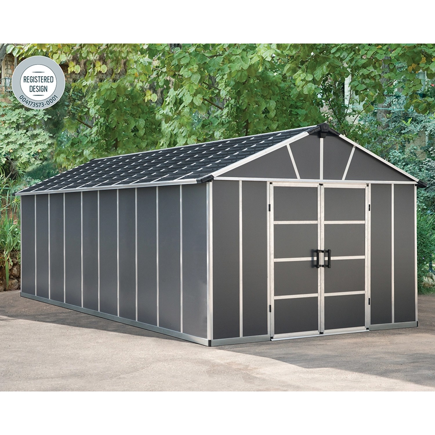 Palram Metall-Gerätehaus Yukon Anthrazit 21,3 m² günstig online kaufen