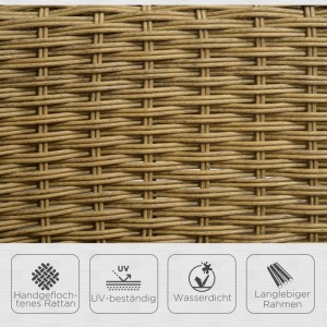 Detailaufnahme des Rattan-Geflechts vom Outsunny Schaukelstuhl. Robust, UV-beständig und wasserdicht.