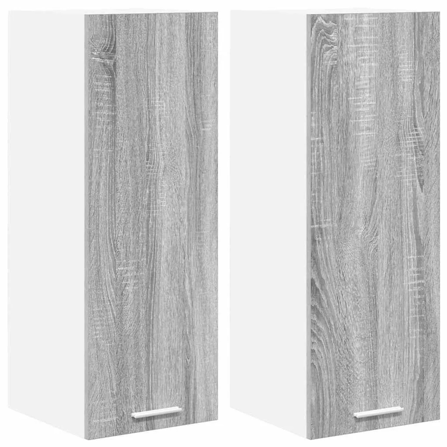 vidaXL Hängeschrank mit Tür 2 Stk Grau Sonoma und Weiß 30 x 31 x 80 cm 8842 günstig online kaufen