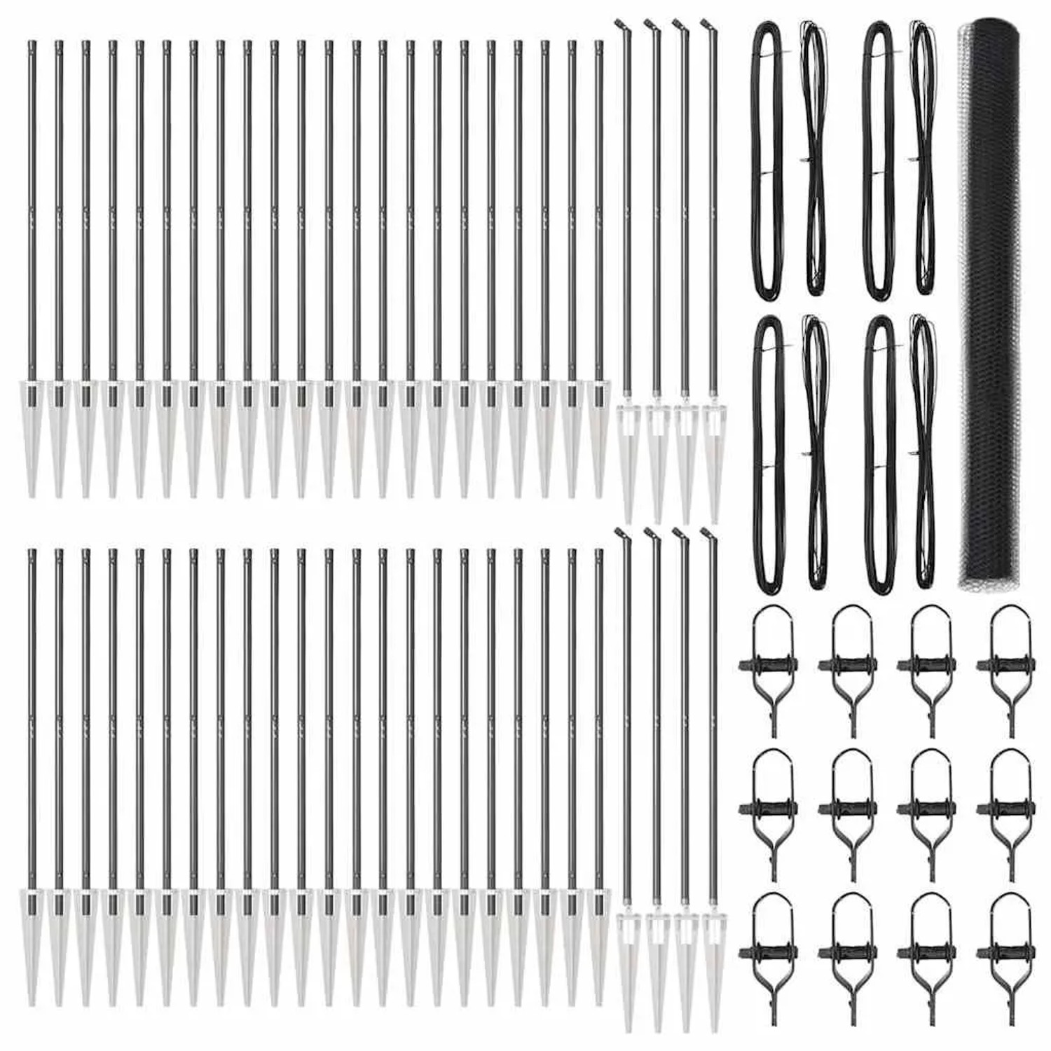 vidaXL Zaunpfosten Grau 100 x 1,5 m 25 mm Maschenweite Stahl und PVC 335331 günstig online kaufen