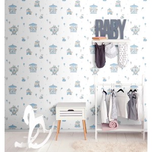 Sanders & Sanders Tapete Tiere Blau Und Weiß 53 Cm X 10 M - 640553