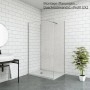 Duschparadies Duschrückwand in Zementgrau als Wandverkleidung im Badezimmer.
