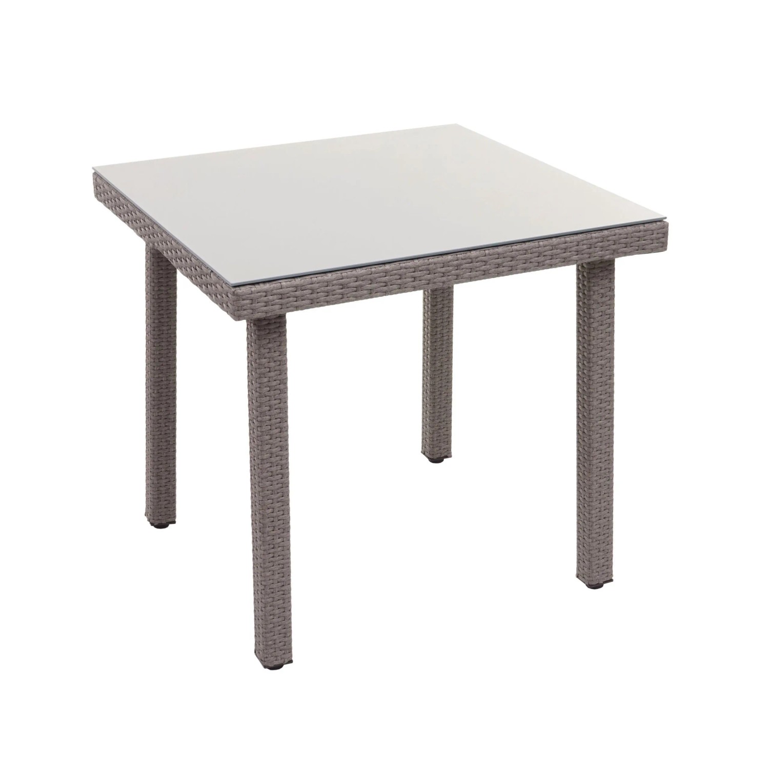 Proregal Poly-Rattan Gartentisch Mattis HxBxT 74,5x80x80 cm Grau Esstisch B günstig online kaufen