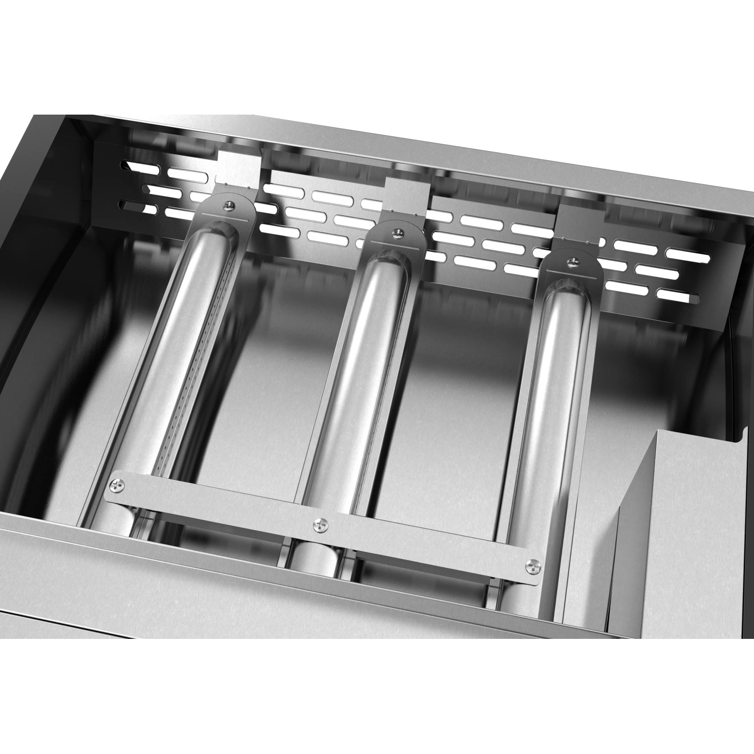 Detailaufnahme der Brenner des El Fuego Plancha Austin III Gasgrills.