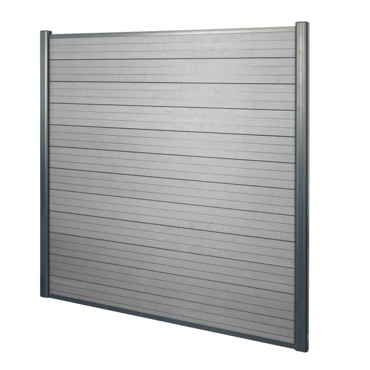 MCW WPC-Sichtschutz Savoie Windschutz Zaun Alu Premium - Basiselement 1,90m Grau