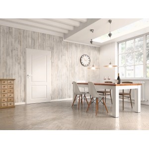 Weisse Zimmertür Brillant Classic (61x198.5cm) im Landhausstil, RAL 9016.