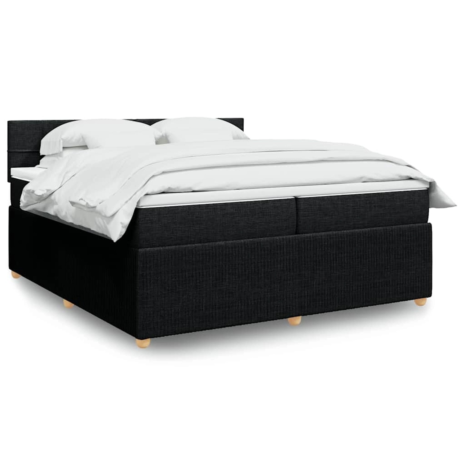 vidaXL Boxspringbett mit Matratze Schwarz 200x200 cm Stoff 3289865 günstig online kaufen
