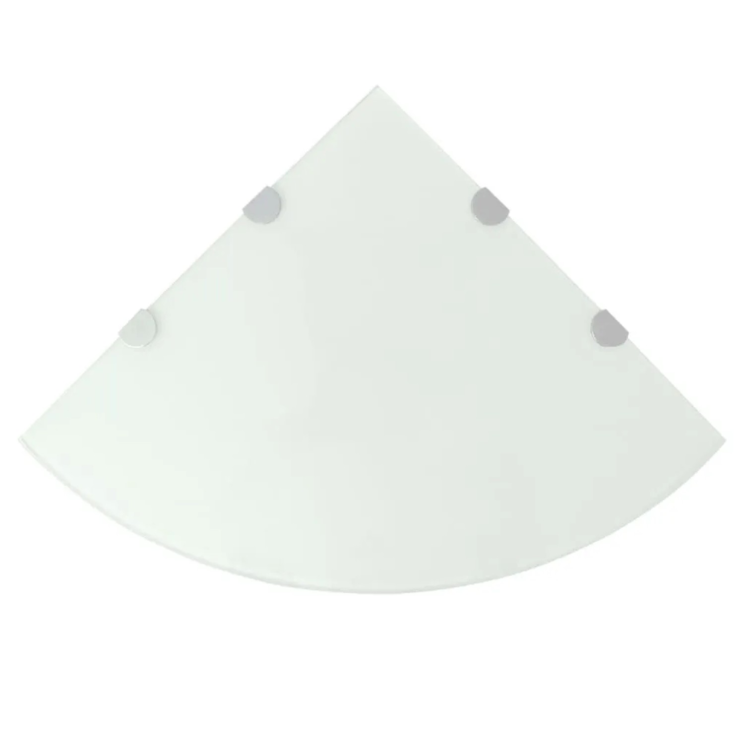 vidaXL Eckablage mit Verchromten Halterungen Glas Weiß 45x45 cm 243860