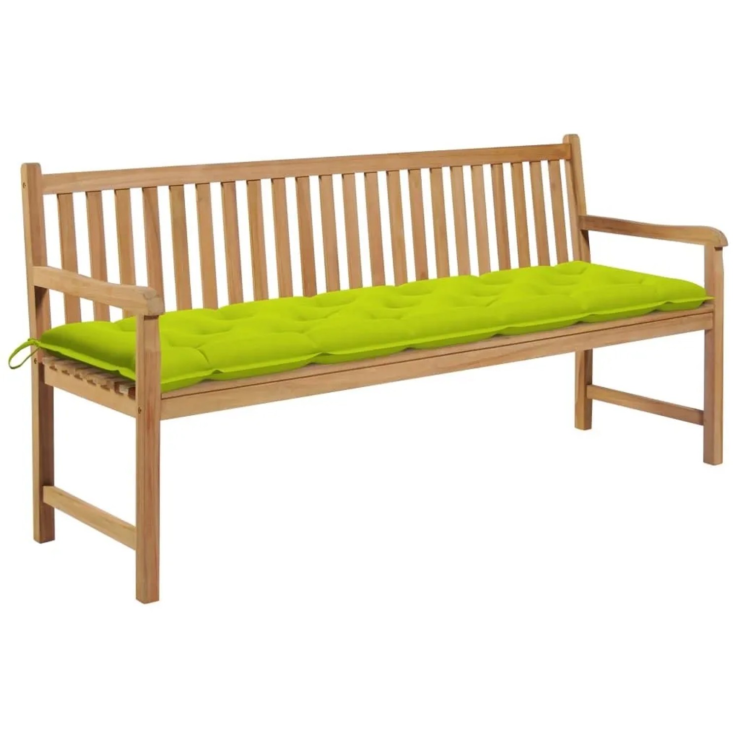 vidaXL Gartenbank mit Hellgrüner Auflage 175 cm Massivholz Teak 3062810 günstig online kaufen
