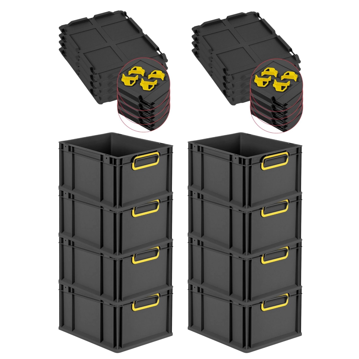 PROREGAL SuperSparSet 8x Eurobox Nextgen Color Mit Auflagedeckel HxBxT 22x3 günstig online kaufen