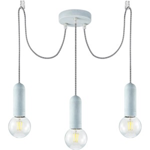 Just Light Pendelleuchte Turn me, 3-flammig, Betonoptik. Moderne Hängelampe für E27 Leuchtmittel.