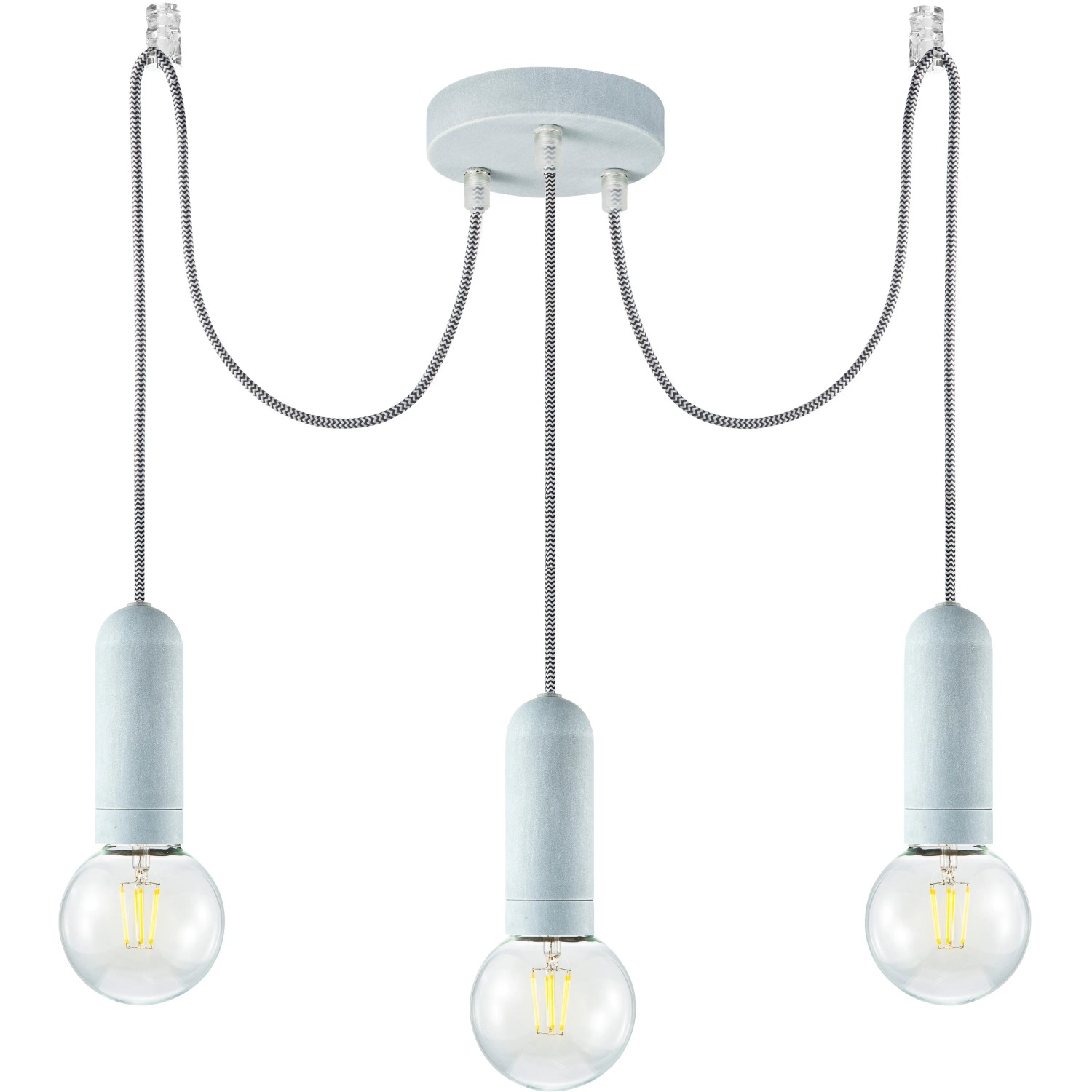 Just Light Pendelleuchte Turn me, 3-flammig, Betonoptik. Moderne Hängelampe für E27 Leuchtmittel.