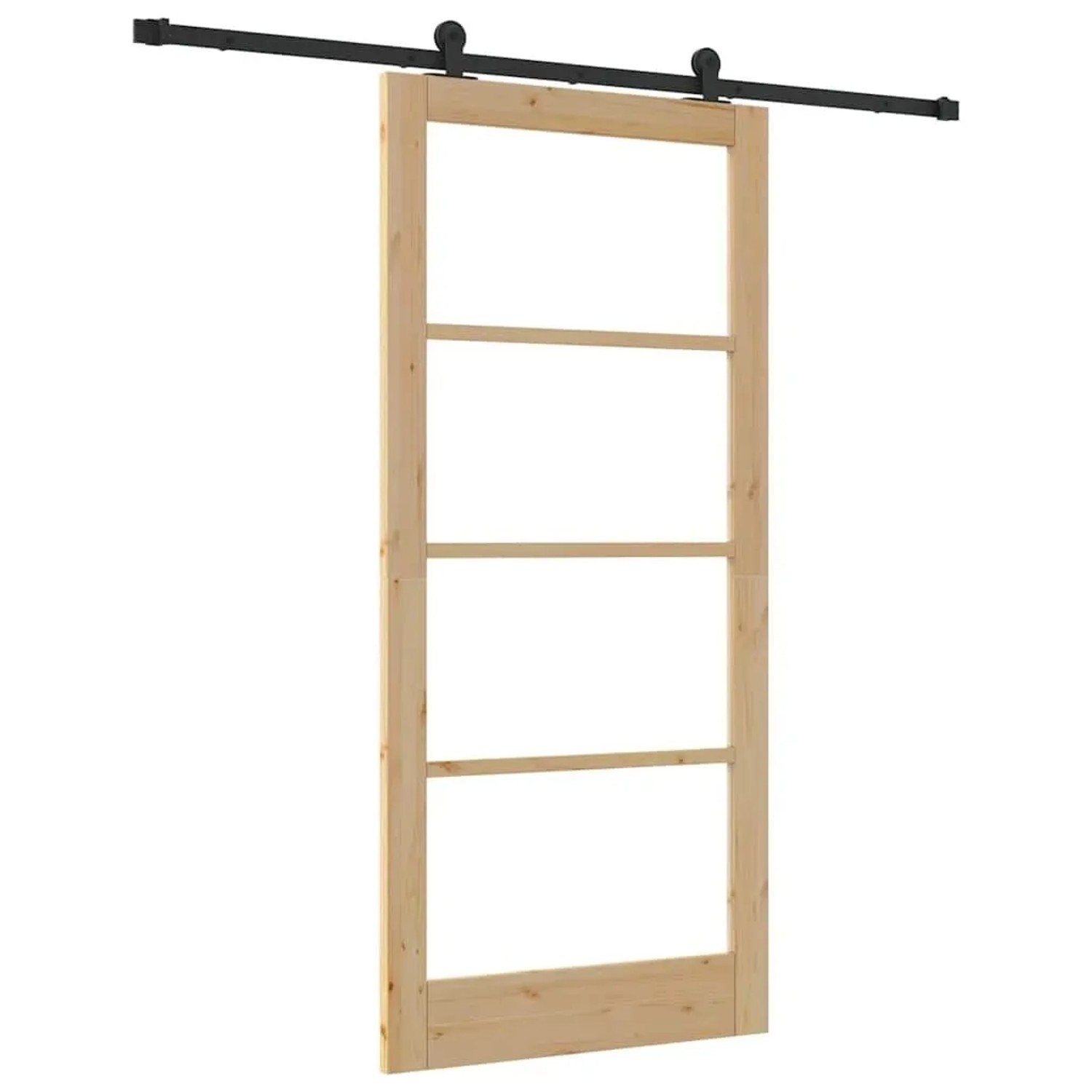 vidaXL Schiebetür ORKDAL Natur und Schwarz 93 x 202 cm 3332035