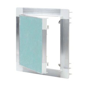 Protektor Revisionsklappe 20x20cm mit Alu Rahmen und Gipskarton Einlage in Silber.