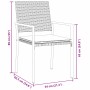 vidaXL Gartenstuhl, schwarz, Poly Rattan, mit Maßangaben. Teil einer 5-tlg. Essgruppe.