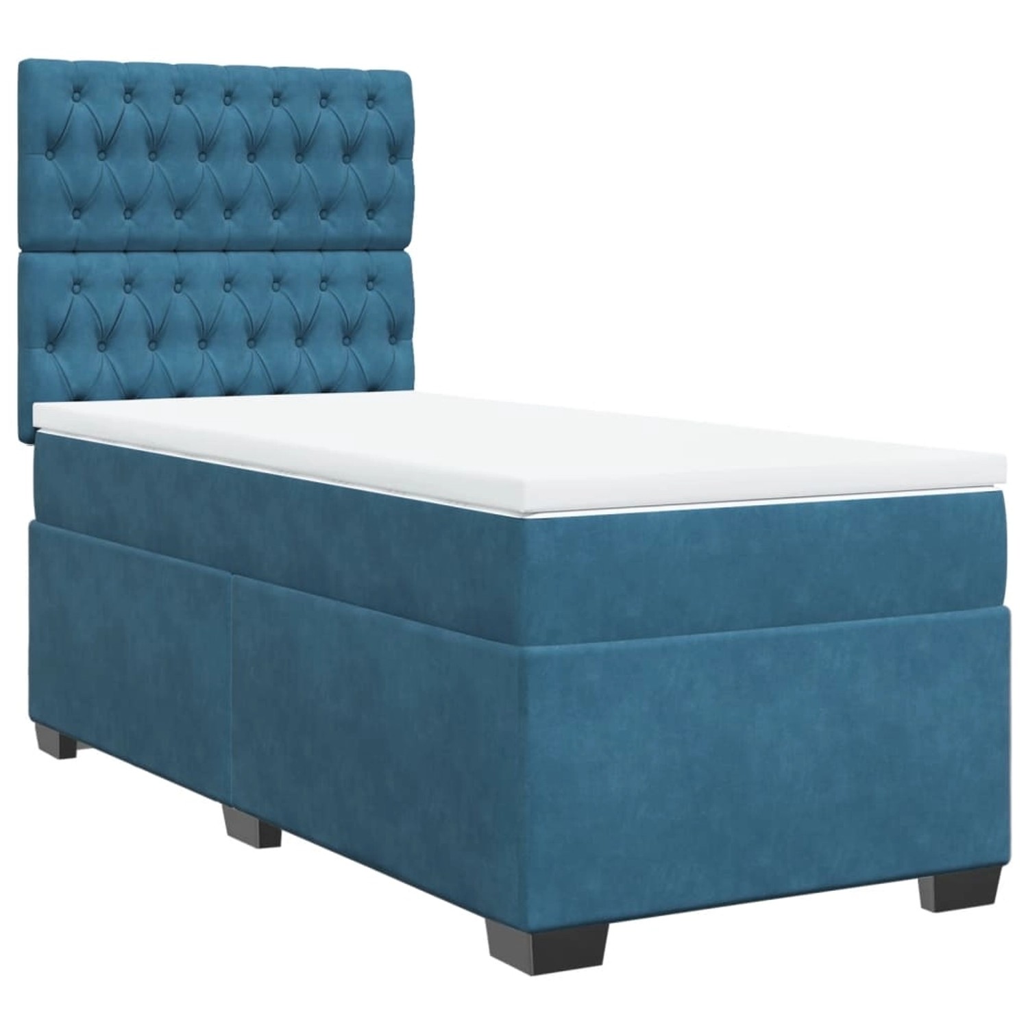 vidaXL Boxspringbett mit Matratze Blau 100x200 cm Samt2107147 günstig online kaufen