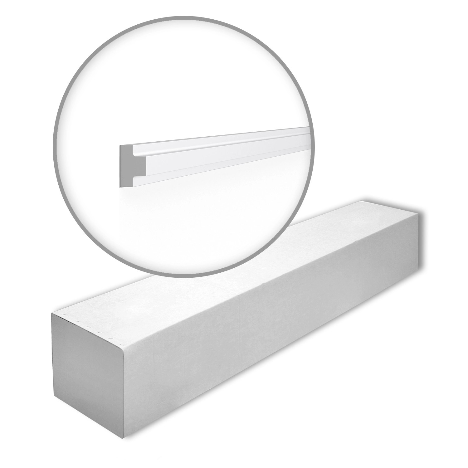 NOEL & MARQUET NMC T40-Box WALLSTYL Wandleisten 1 Karton Set mit 50 Eckleisten 100 m Weiß