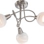 Globo Deckenleuchte Elliott, 3-flammig, Nickel matt mit satiniertem Glas.