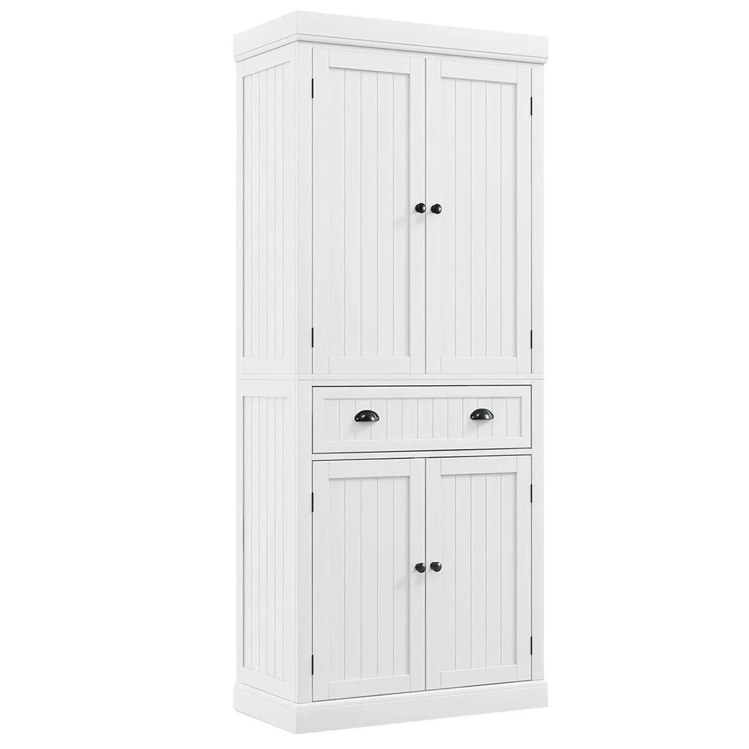 Costway Küchenschrank mit Verstellbarer Regalen Weiß 76 x 40 x 183 cm