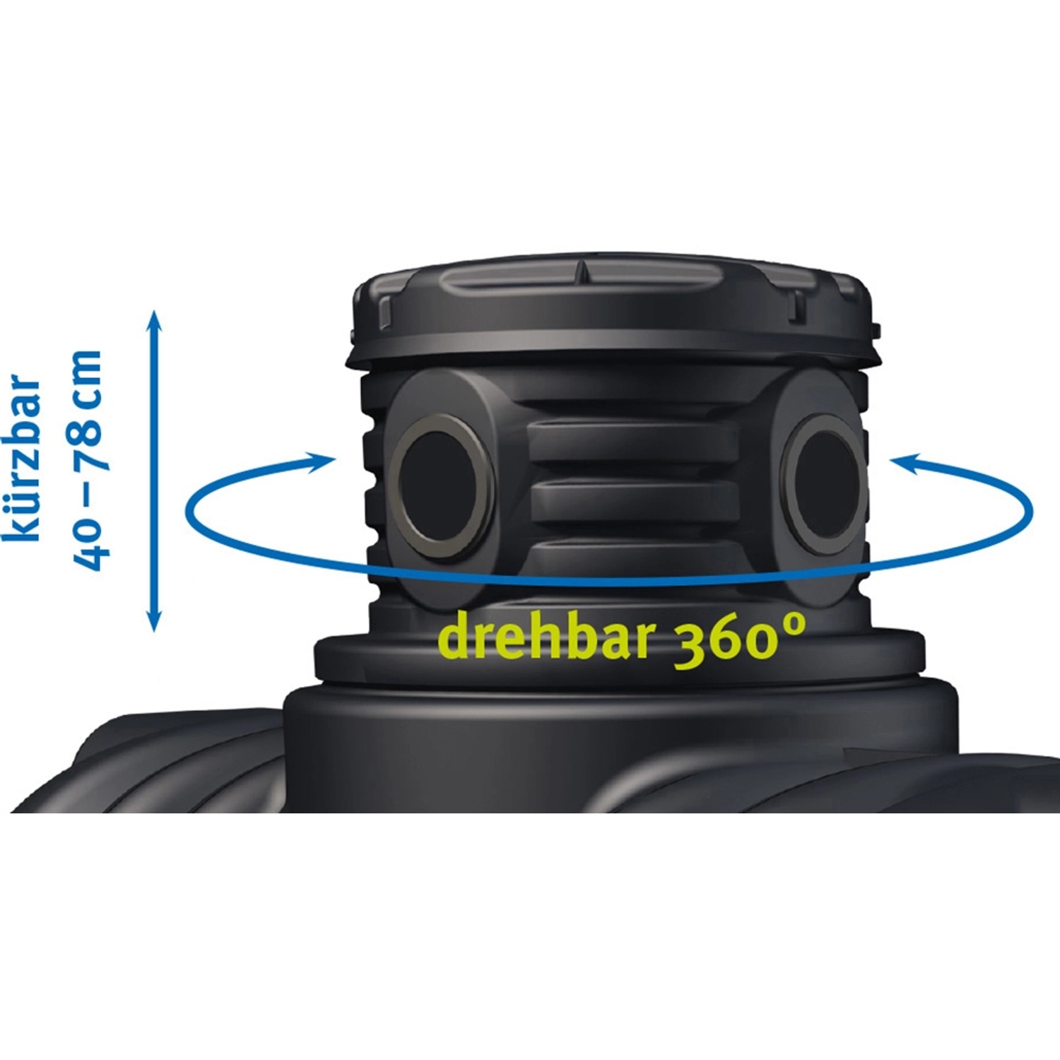 Detailaufnahme Erdtank 4rain Compact 1.600 l: Drehbarer, kürzbarer Domschacht.
