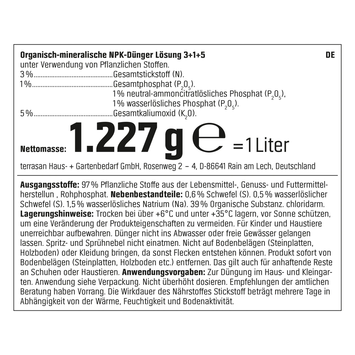 Informationen zum GROW by OBI BIO Garten- und Gemüse-Dünger, 1l