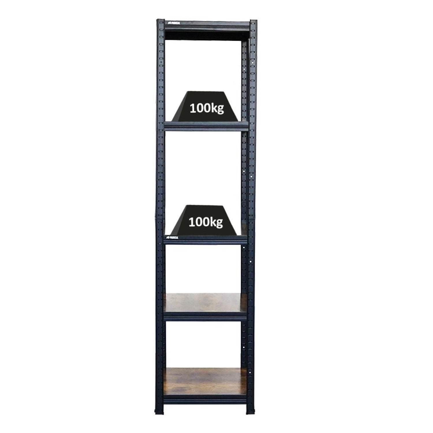 PROREGAL Vintage Series Schwerlastregal Ragnar Gesamtlast 500 kg Maße 180x45x45cm Vintagebraun-Schwarz