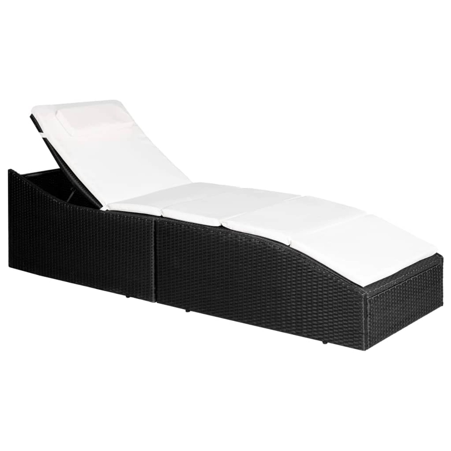 Thumbnail - vidaXL Sonnenliege mit Polsterauflage Poly Rattan Schwarz