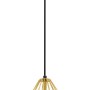 Goldene Eglo Hängeleuchte Carlton mit Drahtschirm, 1-flammig, E27, für Wohnräume im Vintage-Stil.