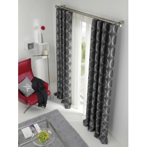 Gardinia Windsor Gardinenstange Edelstahl mit grauen Vorhängen und Innenlauf, Ø 25 mm, 240 cm.