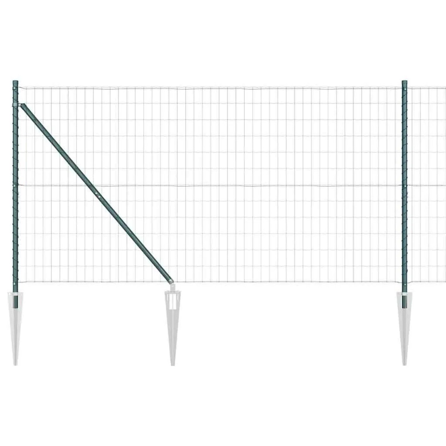 vidaXL Zaun mit Pfosten Grün 1,2 x 25 m Stahl und PVC 3350590 günstig online kaufen