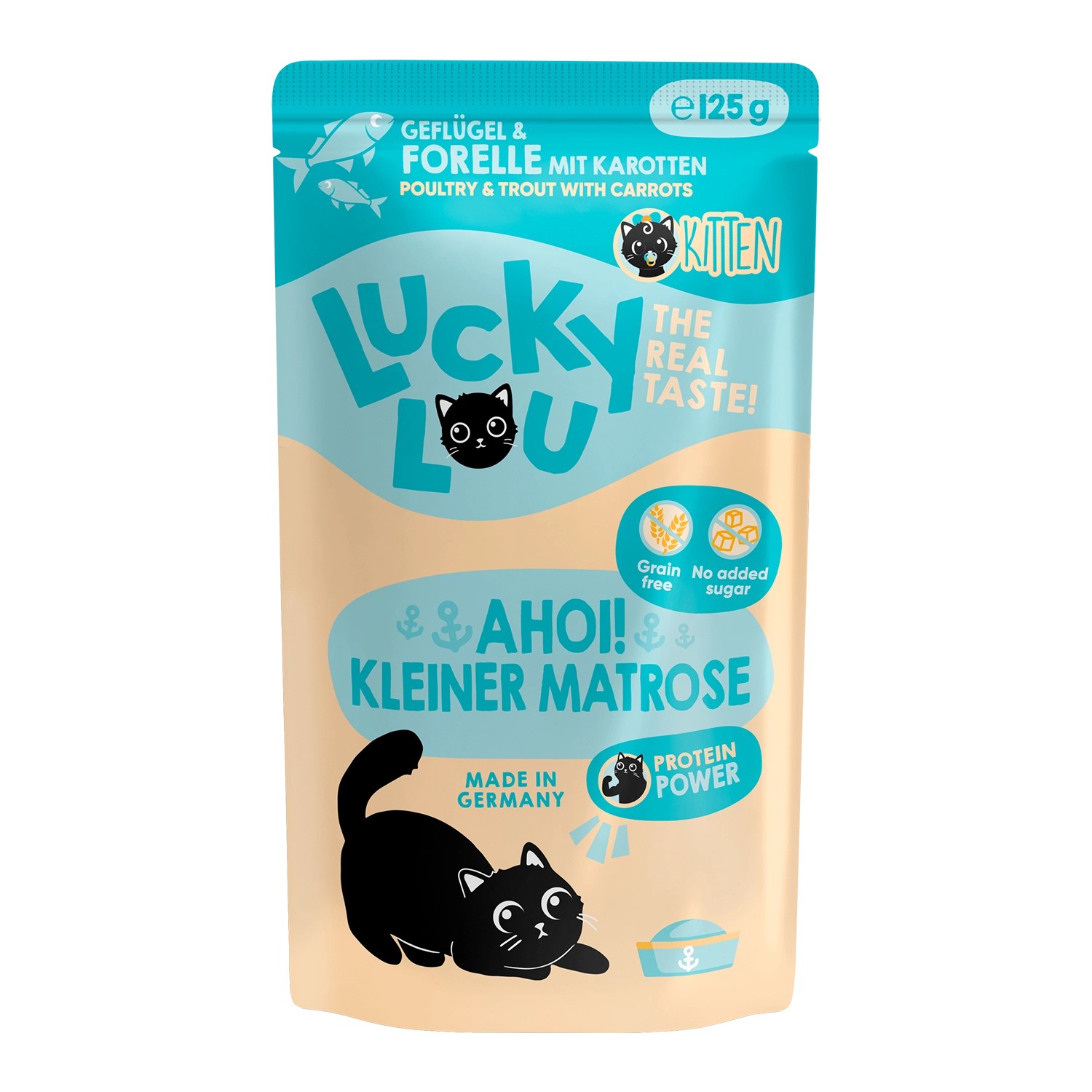 Lucky Lou Katzen-Nassfutter Lifestage Kitten Geflügel & Forelle 125 g