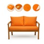 Setgarden  Mix Bench Kissen Outdoor Kissen Bankauflage 120x60+2x50x56cm Kissen Für 2-Sitzer Bänke 1tlg Orange_3