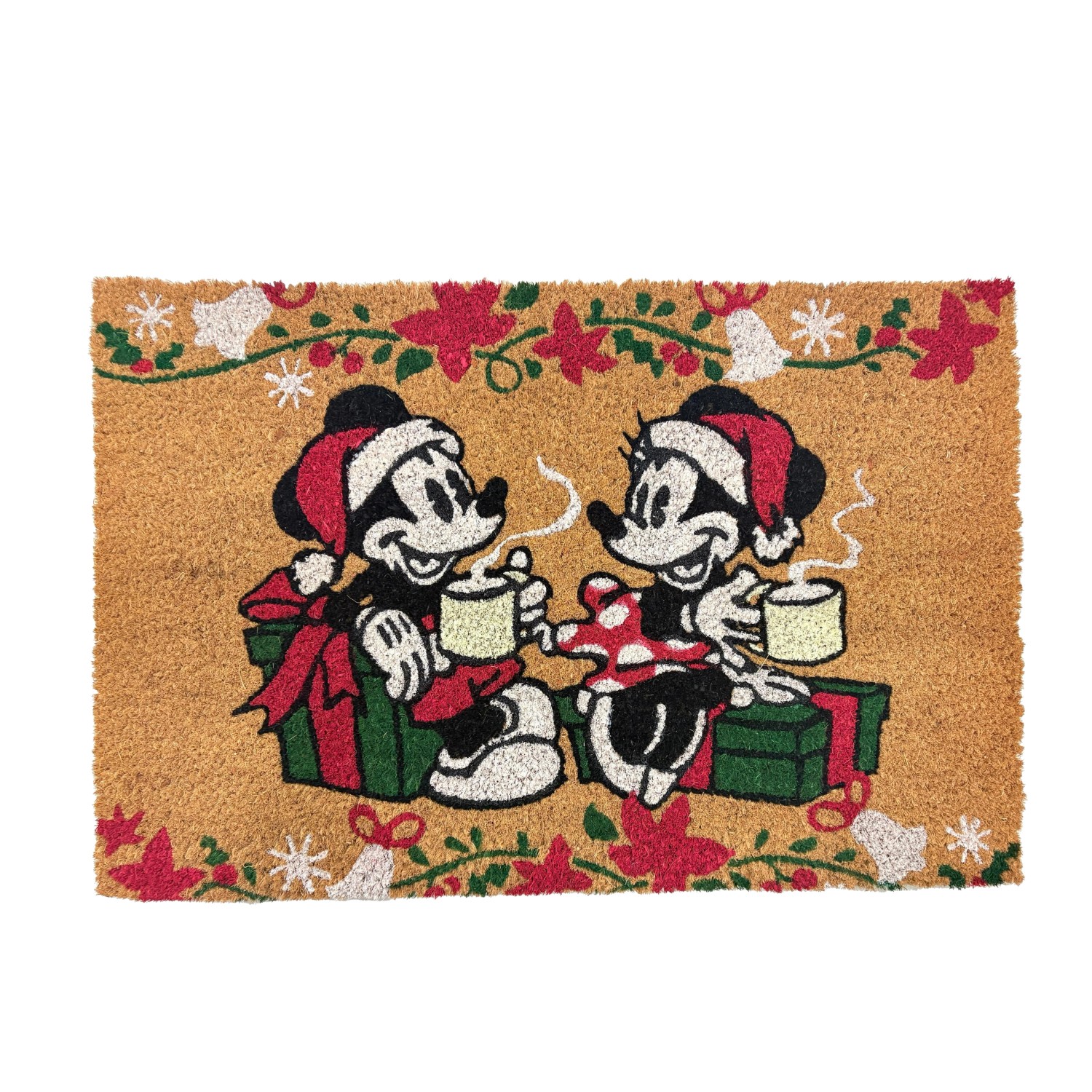 Disney Weihnachten-Deko Fußmatte Mickey u. Minnie 60 cm Mehrfarbig günstig online kaufen