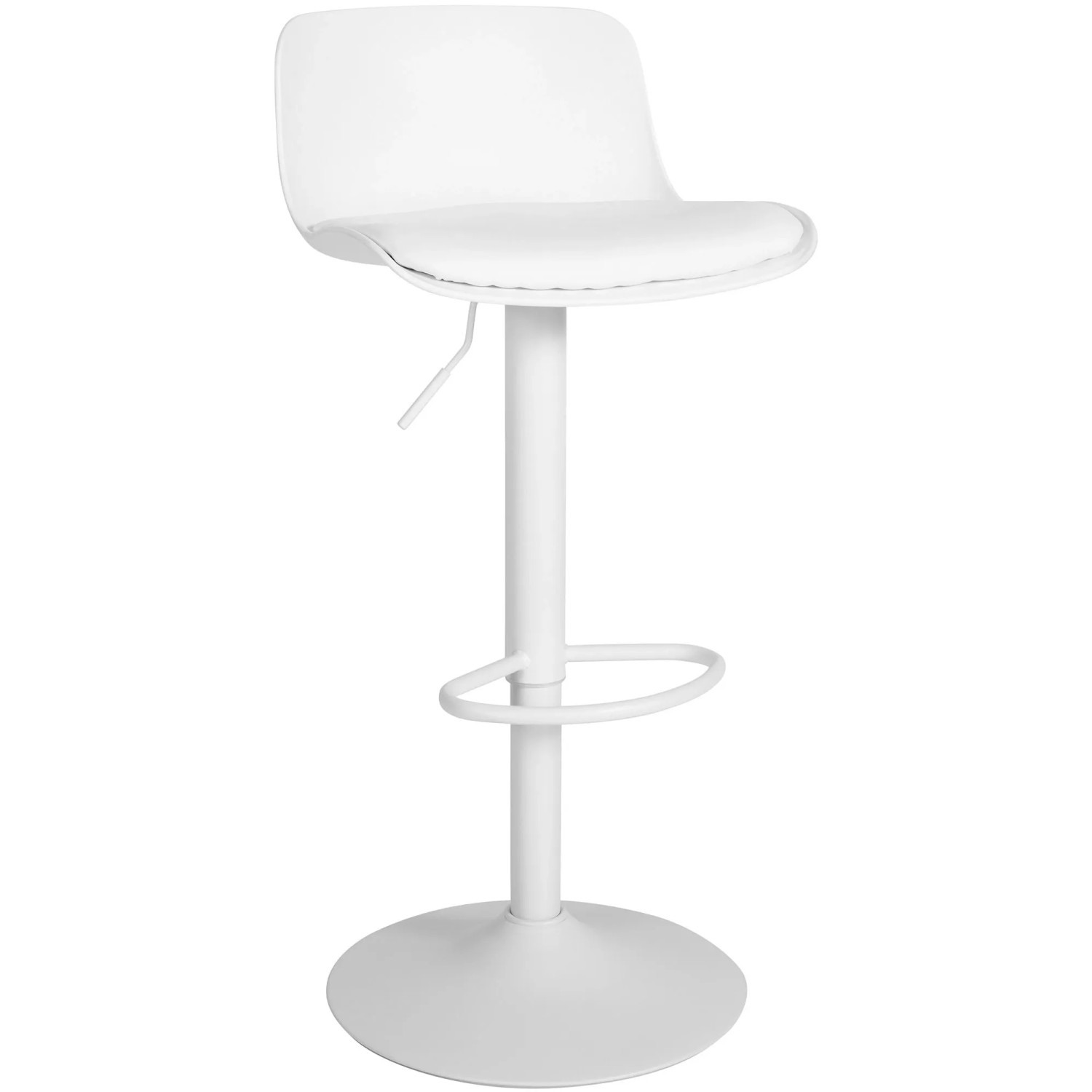 DELUKE Barhocker Höhenverstellbar Weiß KUSI Kunstleder 75-104x43,5x46cm Barhocker Mit Lehne Tresenhocker Barstuhl Thekenhocker